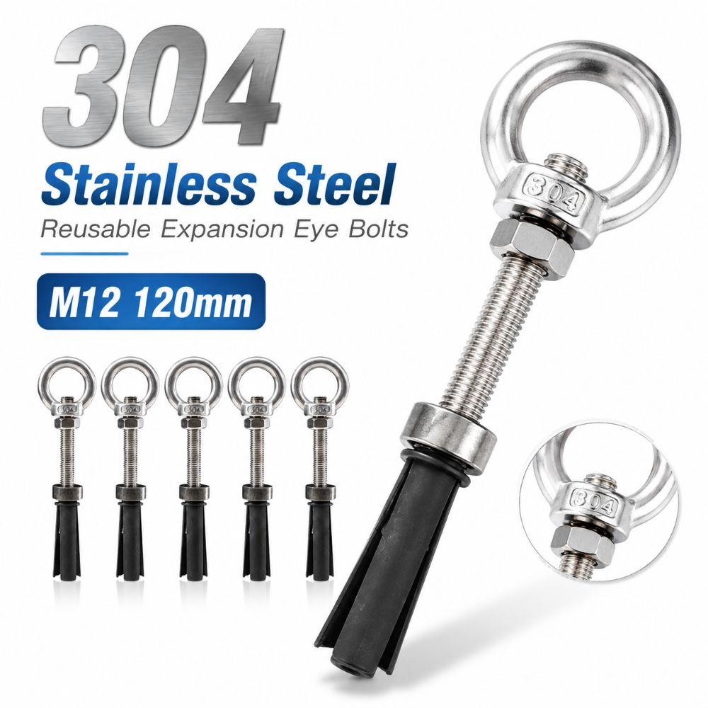 M12 120mm Expansion Screws Removable Expansion Bolts Reusable Expansion Eye Bolts Multifunctional