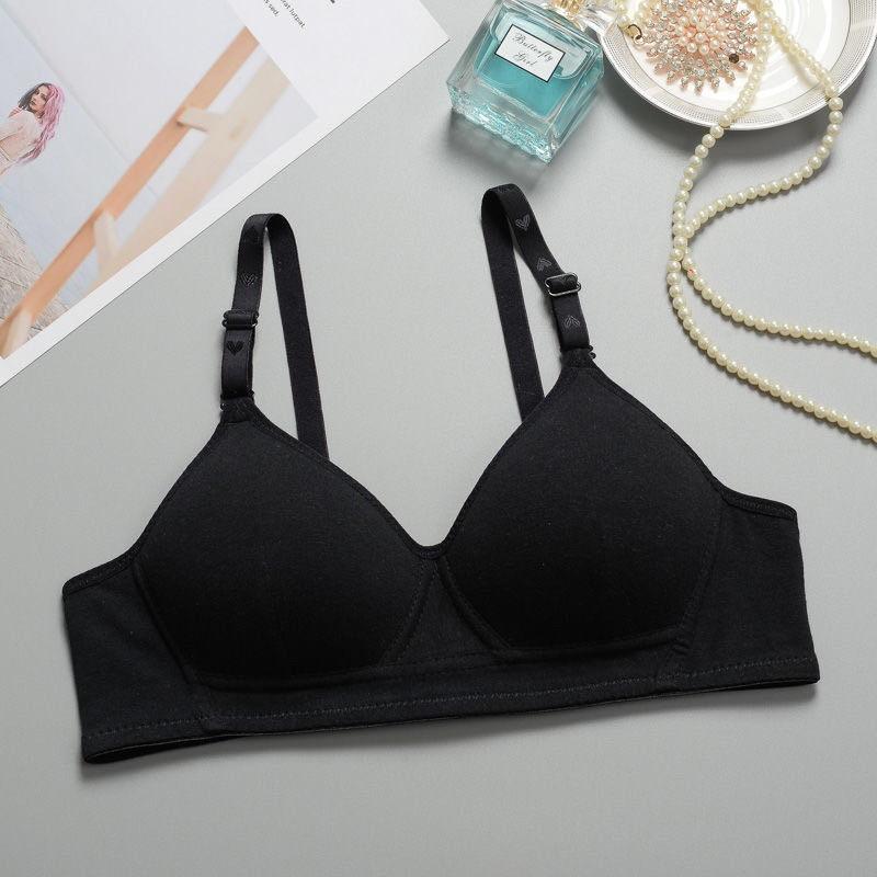 Girls Underwear Women's Cotton Bra No Rim College Student High School Girls Bra Gathering Thin Development Bra