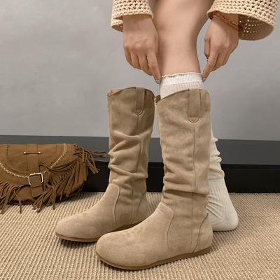 Коричневые ретро ботинки на плоской подошве детские ботинки 2025 новая осень универсальная юбка Майяр наслоение ботинки