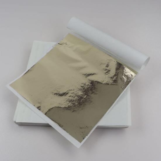 Yousheng 100 листов имитации золотой фольги, квадраты металлической фольги, серебряная сплавная фольга для позолоты, художественного украшения ногтей, сделай сам, смоляная свеча, штукатурка, ремесло