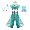 Jasmine Princess Dress for Girls Cosplay Aladdin Magic Lamp Costume Kids Halloween Birthday Carnival Party Vestidos 2-10T Outfit
