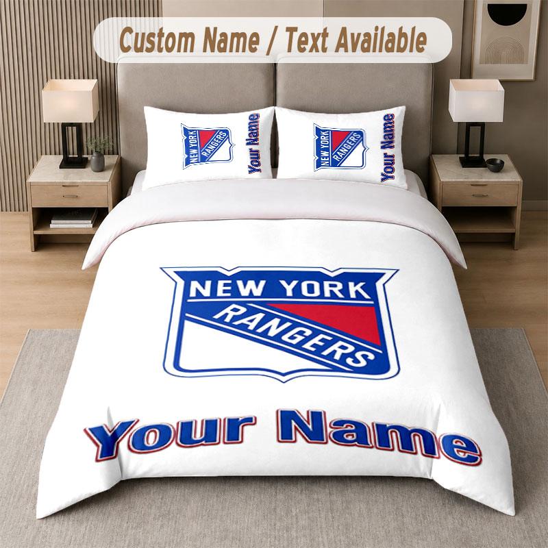 Постельное белье на заказ с узором New York Rangers, Печать имени Текста 1 пододеяльник плюс 2 наволочки Домашний текстиль
