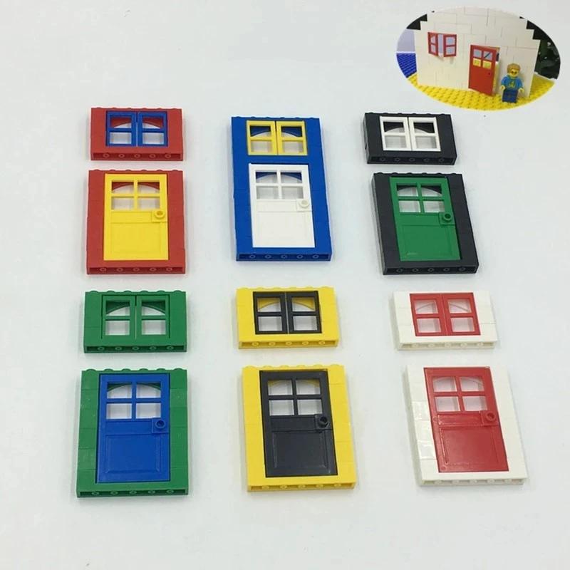 102 шт. Дверь Окно Кирпич Насыпью DIY Строительные блоки Кирпичи Игрушки Город Архитектор для Детей Образовательные