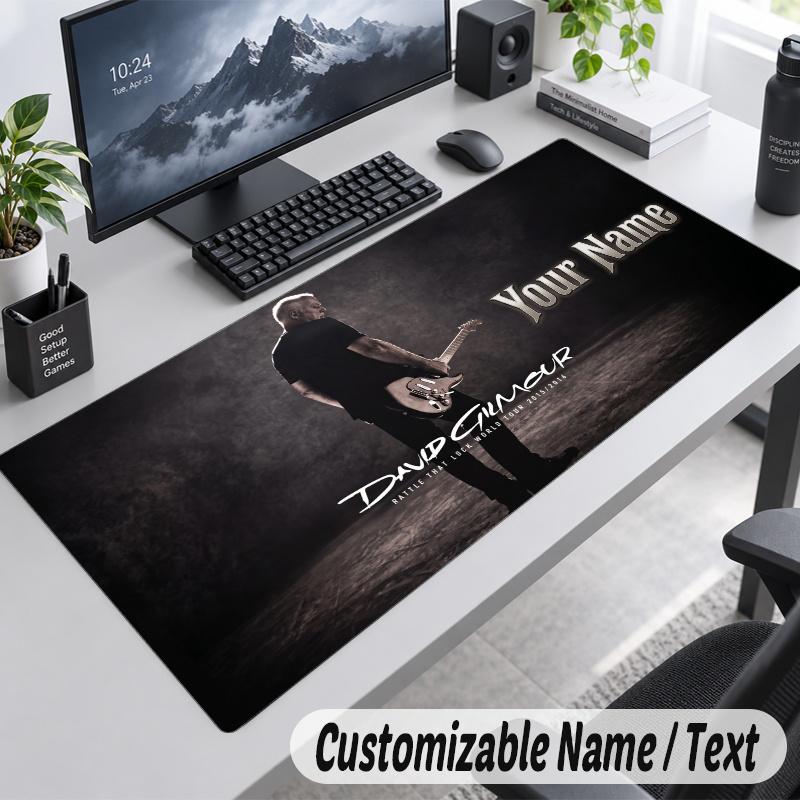 David Gilmour Personalized Large Mouse Pad Custom Name Text Extended Desk Mat Gaming Mousepad