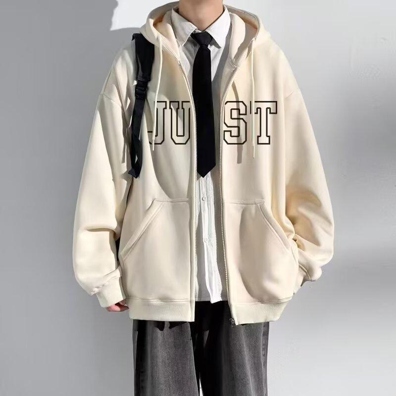 2024 Men's Trendy American Letterman Hoodie - Spring & Autumn Loose Fit Jacket