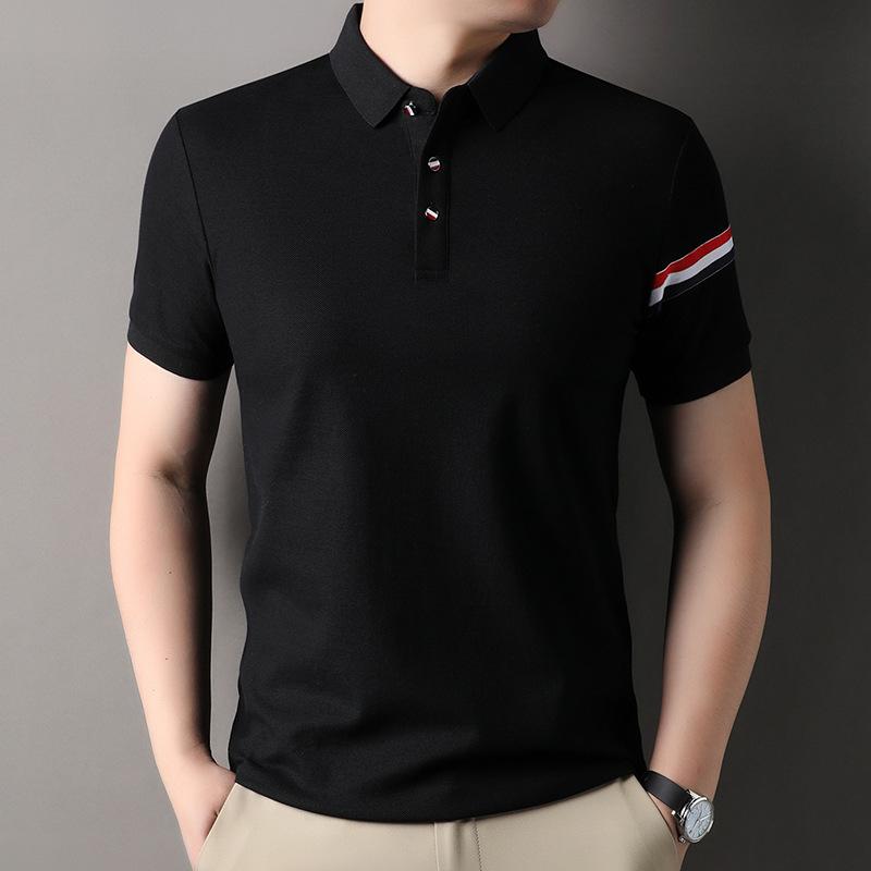 Рубашка поло, Тонкая Повседневная Летняя Одежда, Свободная Одежда с Полурукавами, Футболка, Мужская Одежда, Дышащая Среднего и Высокого Класса