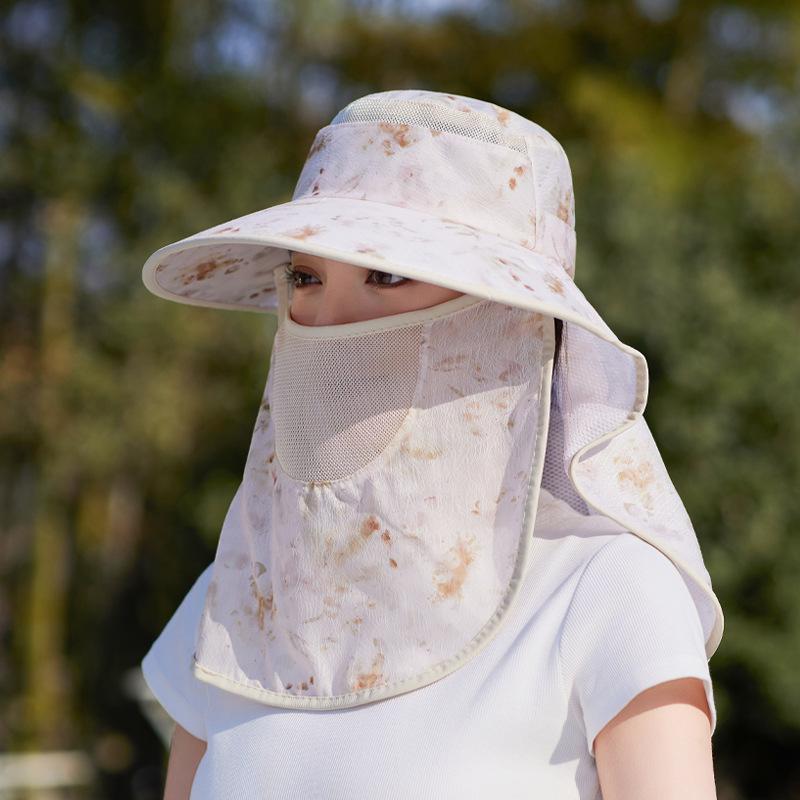 Летняя шляпа от солнца с широкими полями для детей, многофункциональная шаль для защиты шеи, кепка для защиты от солнца, маска для лица для велоспорта на открытом воздухе, панама