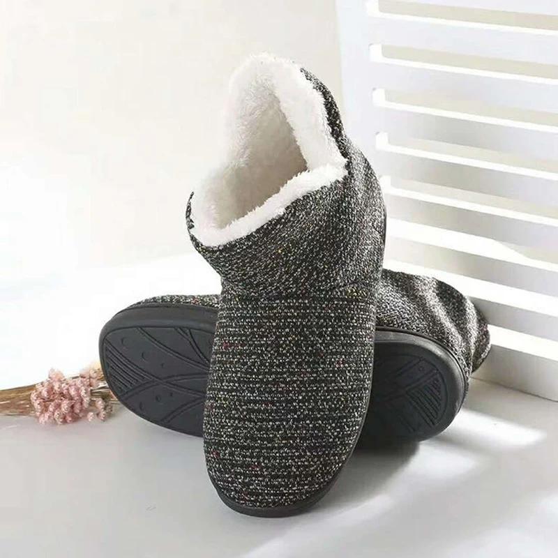Women Slippers Winter Warm Home Soft Slippers Non-slip Home Shoes Men Indoor Floor Bedroom Lovers Couple Furry Plush House Shoes