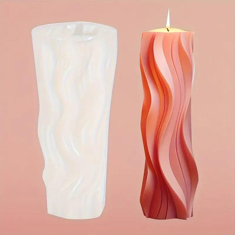 Абстрактное искусство Ароматерапия Свеча Форма ручной работы Силиконовый волнистый цилиндр Дизайн Креативные подарки Ремесло Декоративные аксессуары