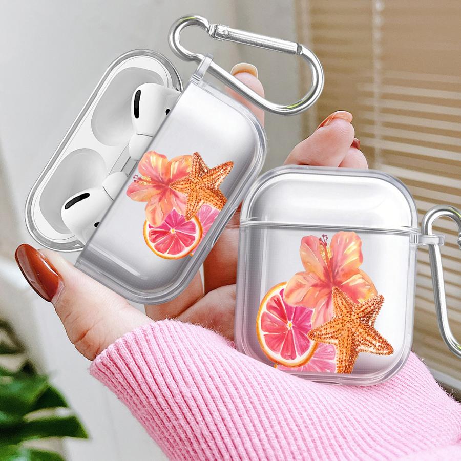 Фрукты Цветы Прозрачные Чехлы для Наушников Чехол Для Airpods 4 Pro Pro3 1 3 2 Pro2