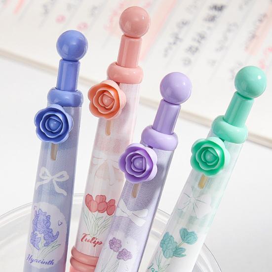 4 шт. шариковая ручка с возможностью заправки, выдвижная шариковая ручка со средним кончиком 0,5 мм, черная ручка с мягкой ручкой для детей и школьников