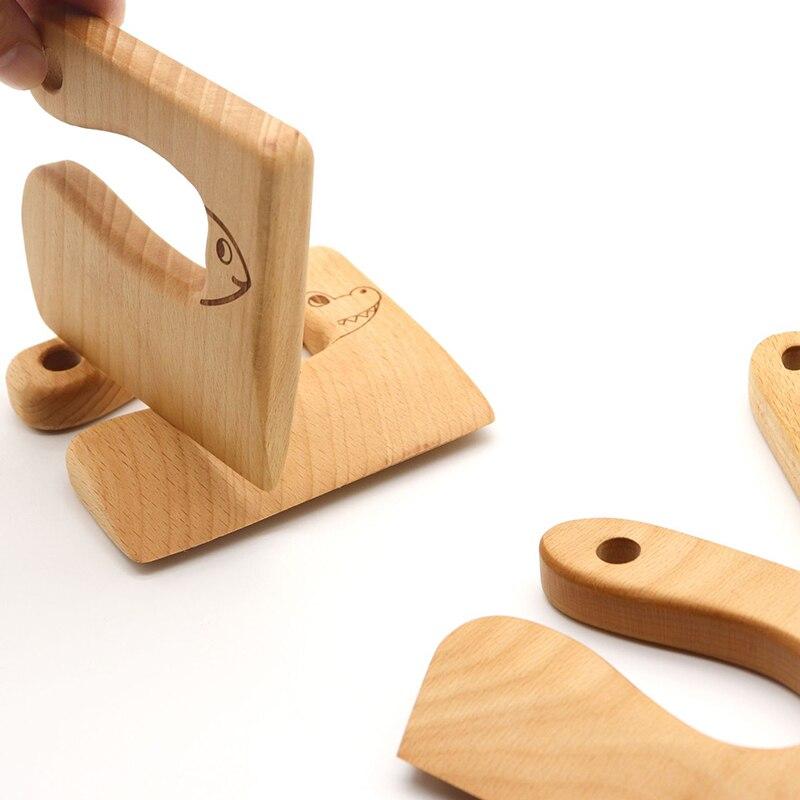 Wooden Kids Cutter Cute Shape Kitchen Tool For Cutting Veggies Cooking Tools For Children Safe Kitchen Cutting Toy DIY Tool