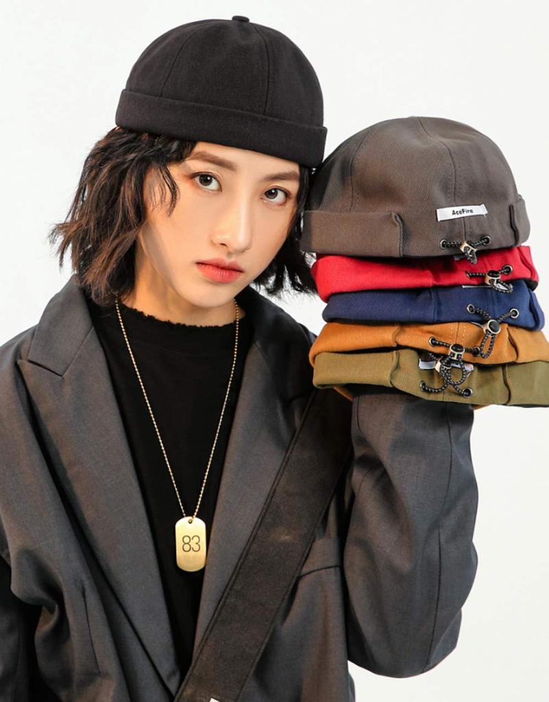 Croogo Шапка-бини без полей, стильная шапка для и зимняя шапка рыбака, шапка, шапка, мужская, женская, оверсайз, повседневная, весенняя, осенняя, (CT15-Черный)