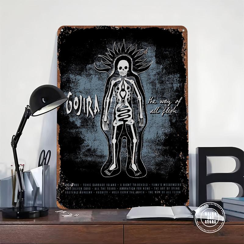 Gojira Band The Way of All Flesh Metal Poster Customized Wall Art Retro Vintage Tinplate Signs for Living Room Decoration Home
