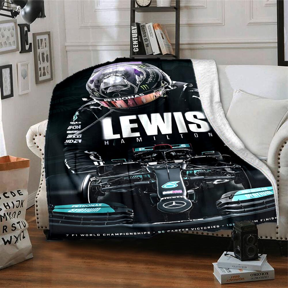 Lewis Hamilton Theme Printed Blanket - Perfect for Couch, Bed, Travel & Outdoor Use | Machine Washable, Cozy & Durable.