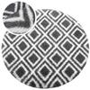 Dywan okrągły do salonu shaggy DECOR antypoślizgowy miękki puszysty 120x120 Black Cube