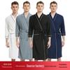 Men's Plus Size Waffle Bathrobe - 2025 Spring & Fall Collection, Seven-Sleeve Pajamas for Cross-Border E-Commerce