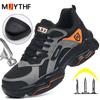 Fashion Men's Sports Shoes New Safety Shoes Men Steel Toe Shoes Security Sneakers Puncture-Proof Work Shoes Lightweight Comfort
