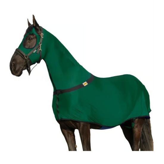 Попона для лошади на все тело с капюшоном на молнии, обертышем для живота, эластичная дышащая, для пони, эластичный чулок, слинки с защитой шеи, конные принадлежности
