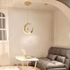 Светодиодные подвесные светильники Moon, скандинавское внутреннее освещение, художественная лампа для гостиной, дома, спальни, прикроватные украшения, подвесные светильники, блеск
