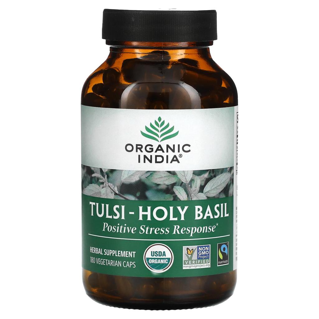 ORGANIC INDIA Туласи-Священный Базилик, 180 вегетарианских капсул