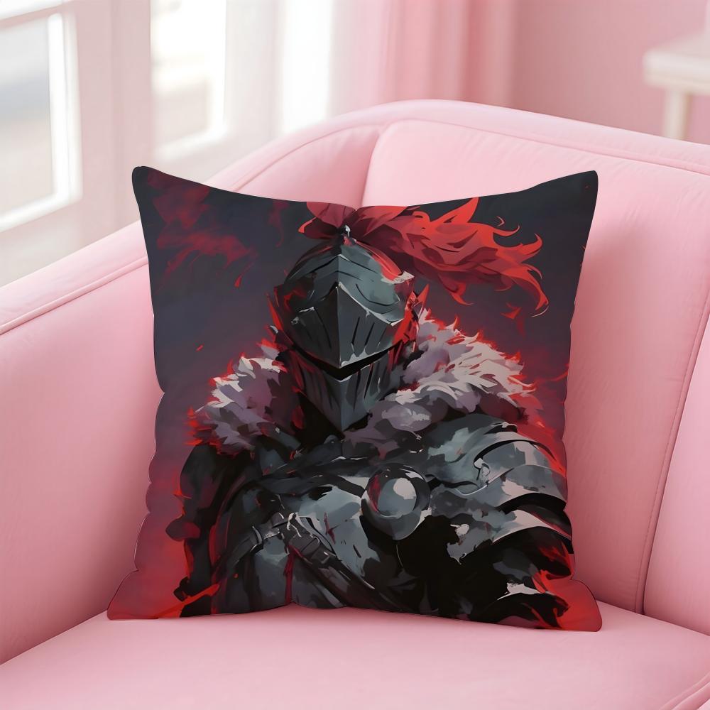 Handsome Anime Goblin SlayerCartoon Cushion Cover Pillow Case Soft Skin Friendly Fabric Concealed Zipper