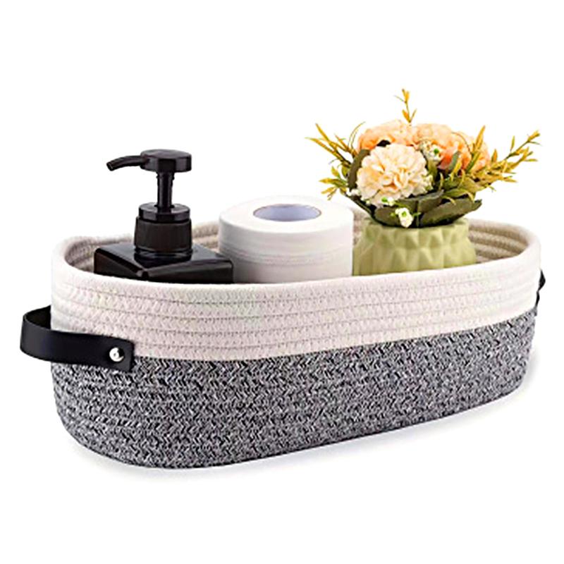 Foldable Home Decor Cotton Rope Woven Storage Baskets Organize Boxs Desk Organizer