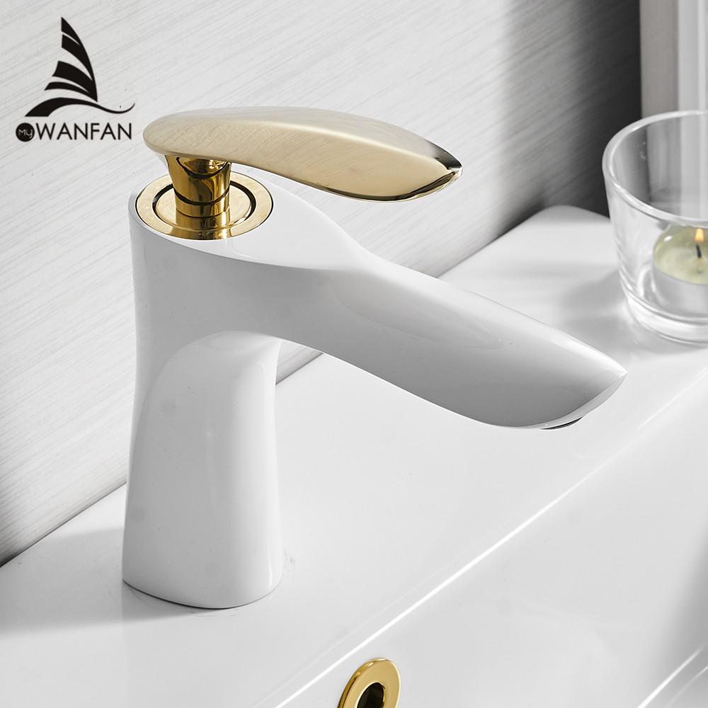 White Mixer Bathroom Sink Faucet Basin Faucet Chrome Brass Faucet Chrome Faucet Basin Mixer Tap Deck Mount Torneira Tap 855007