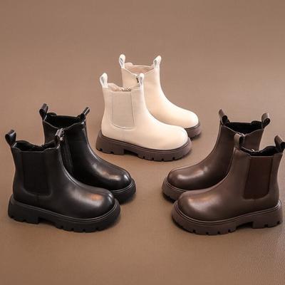 Осенне-зимние новые зимние детские водонепроницаемые кожаные ботинки