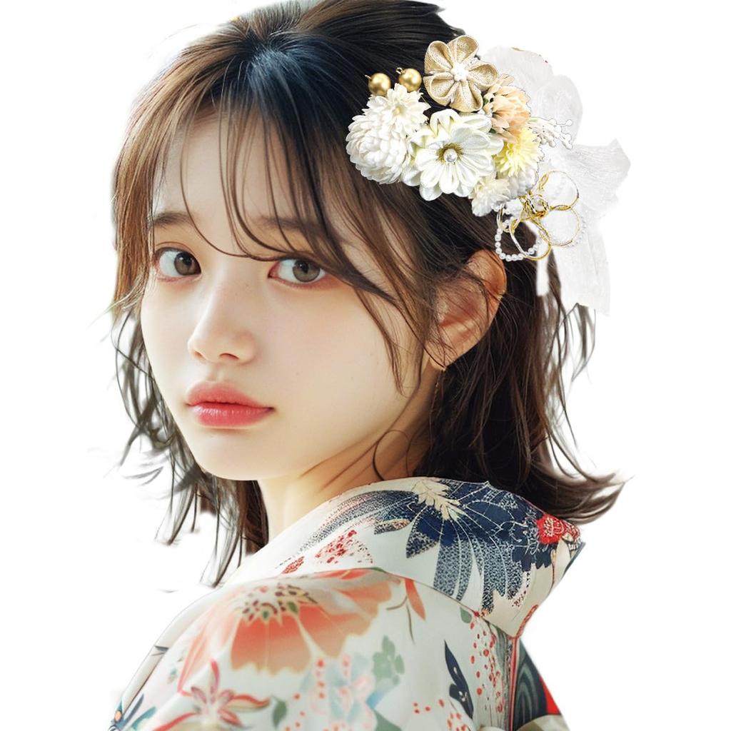 Украшение для волос Набор из 3 штук Церемония совершеннолетия Фурисодэ Цумами Канзаши Юката Тринадцатое паломничество Цветок Заколка для волос Аксессуары для волос Гребень Шпилька KK-013