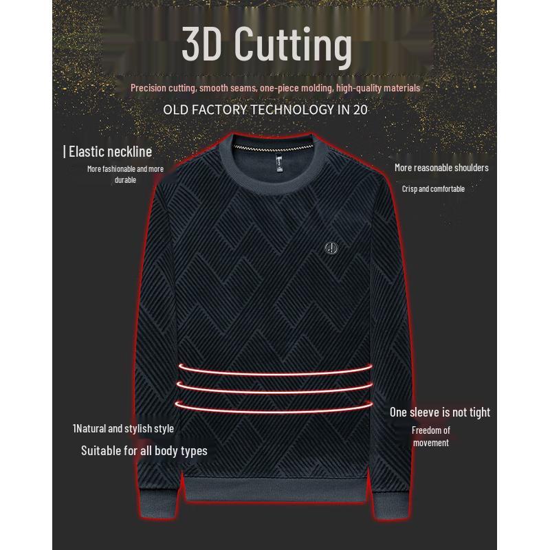 Мужской зимний вязаный свитер Luomeng с круглым вырезом и подкладкой из искусственного меха BY795