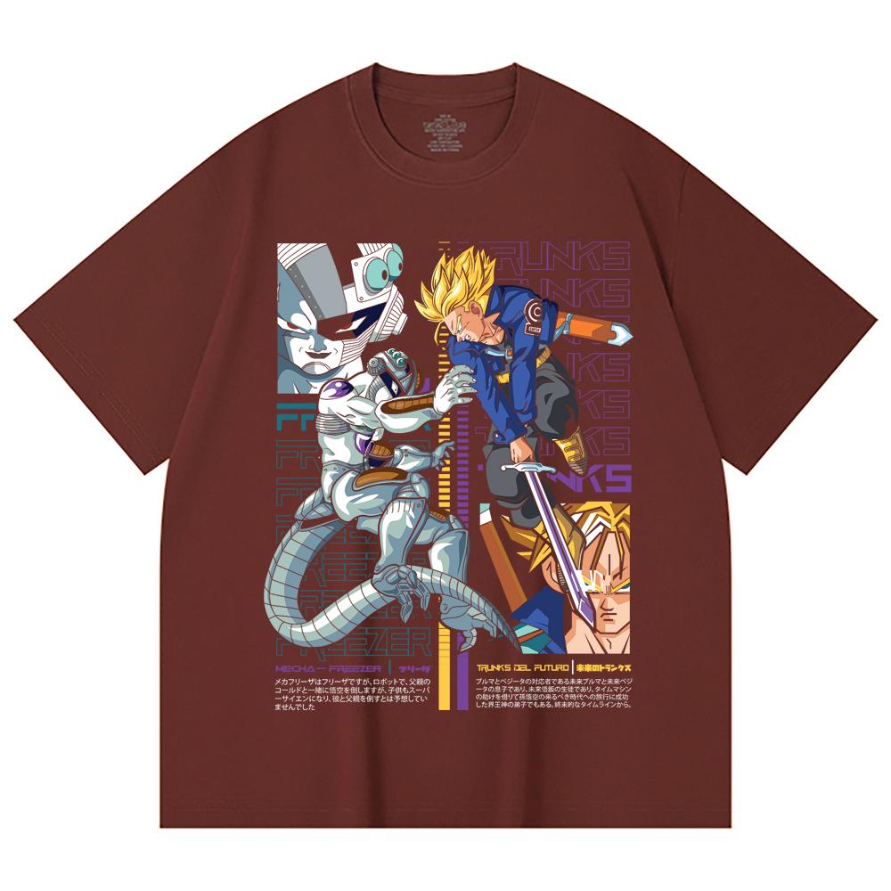 230 г/м² 100% хлопок Dragon Ball V50 Принт с Транксом и Фризой Унисекс Футболка из плотного хлопка