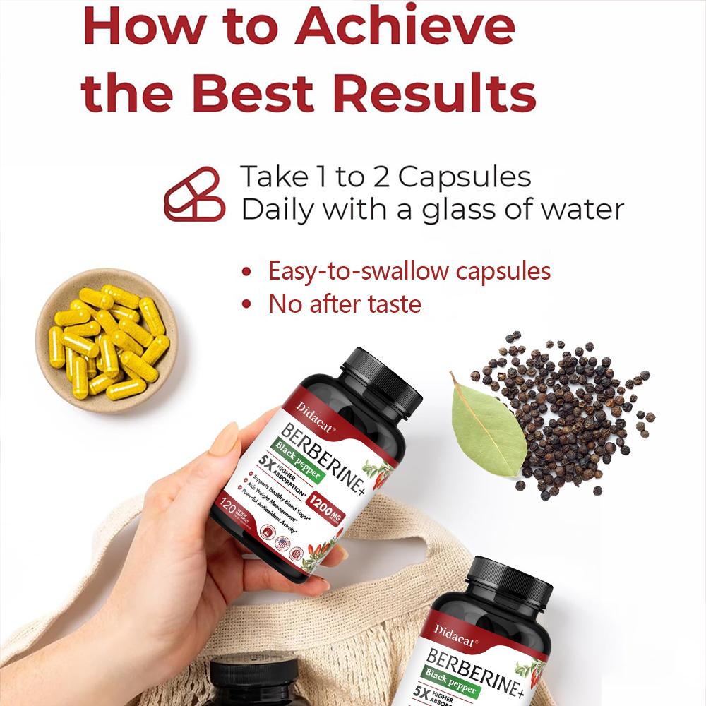 Organic Herbal Extracts 1200 Mg Dietary Supplement, With Bioperine, 120 Capsules