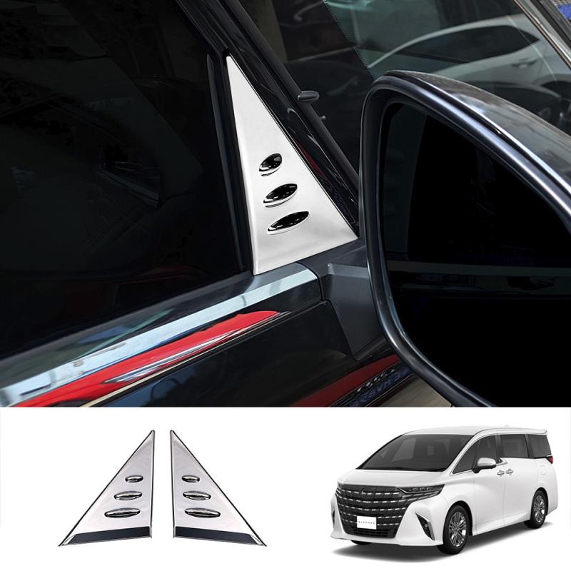 For Toyota Alphard Vellfire 40 Series 2024 ABS carbon Car Exterior Accessories A D Pillar Trim Rear Window Quarter Cover
