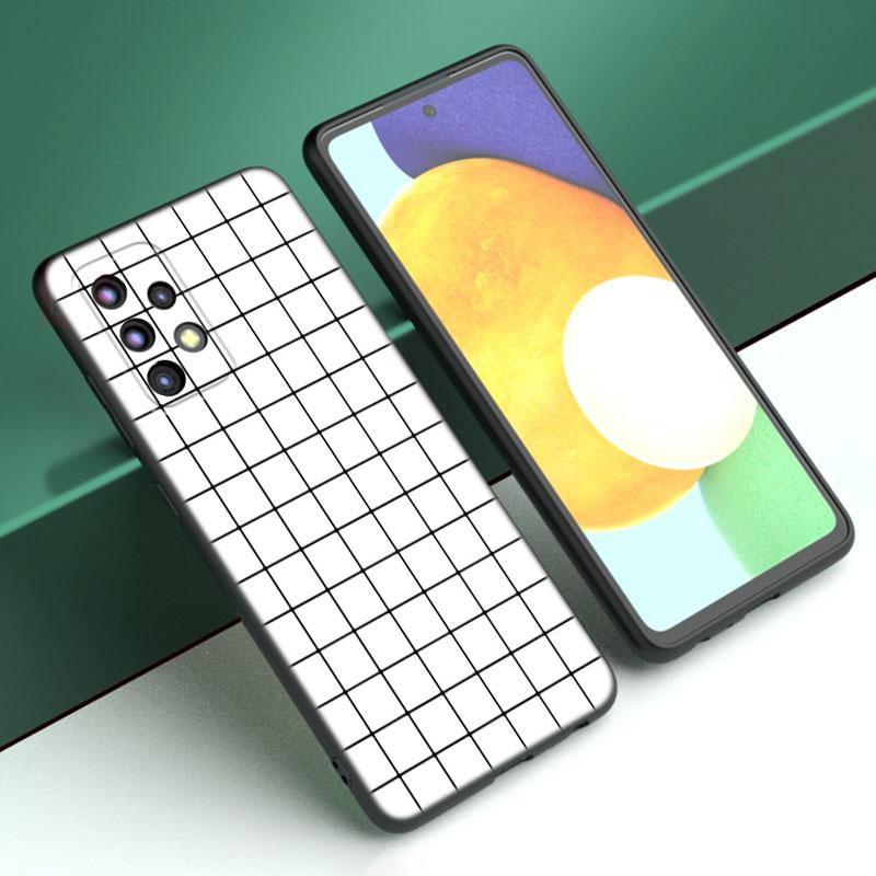 Черный белый клетчатый чехол Zebra для Samsung A04 A21 A30 A50 A52 S A13 A14 A22 A23 A32 A53 A73 5G A11 A12 A31 A33 A51 A70 A71 A72