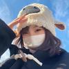 Winter Sweet Cute Ears Lamb Hat Women's Wool Thickened Warm Lamb Wool Ear Protectors