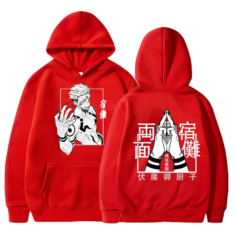 Новые модные мужские и женские толстовки с капюшоном с принтом аниме Ryomen Sukuna, осенне-зимняя повседневная толстовка с длинным рукавом и капюшоном