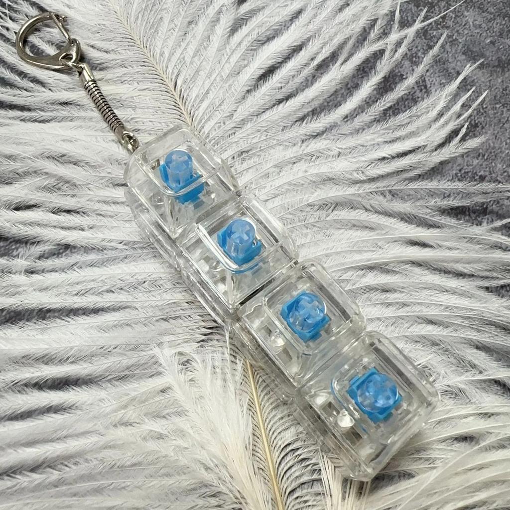 Светодиодный брелок для ключей в виде клавиатуры, фиджет-игрушки, кристальный кликер, сенсорная игрушка для снятия стресса, брелок для ключей в виде клавиатуры, фиджет-гаджет для взрослых и детей