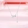 Butterfly Cherry Blossom Tassel Necklace Female Sweet Flower Clavicle Chain Ins Wind Delicate Design Jewelry