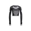 X Stella McCartney Collaboration FW22 Tst Ls Cropped Design Round Neck Sports Long Sleeve T-Shirt Women Tops Gray HN2883