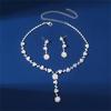Korean Version of Super Flash Rhinestone Necklace Earrings, Full Diamond Necklace Dress Accessories