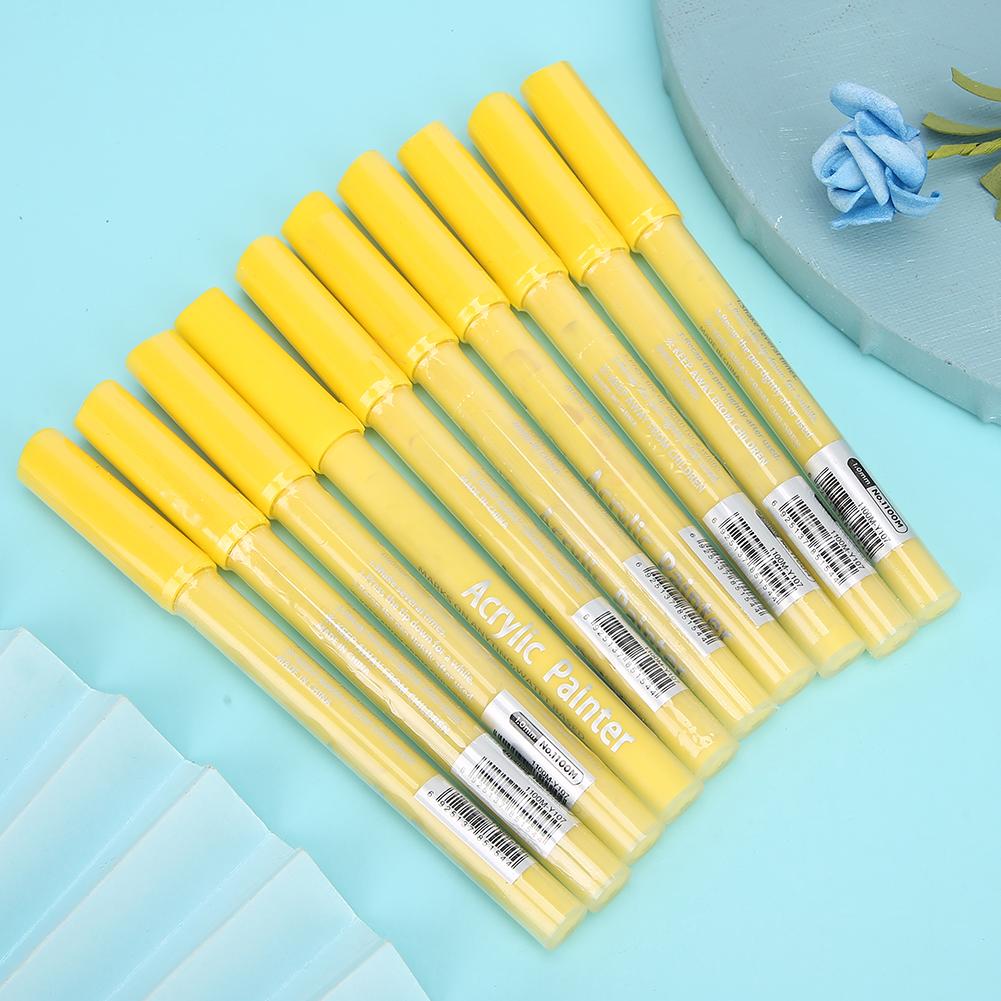 10pcs 1100M Acrylic Ink Art Markers Color Drawing Pens for Freehand Sketching DIY Rock Stone Porcelain Mug Glass Wood