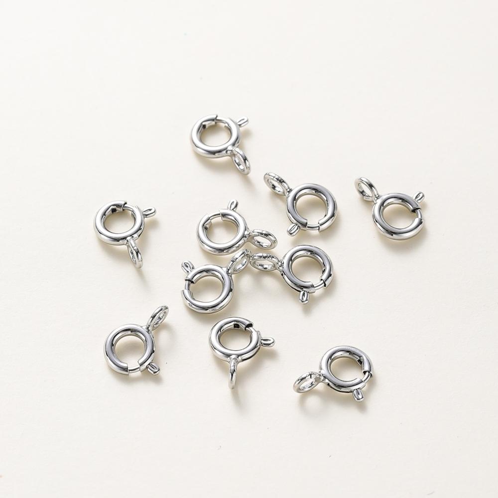 10pcs/ 14K 18K Gold Round Spring Clasp With Jump Ring Open Connect Clasp For DIY Jewelry Necklace Chain Making Accessories