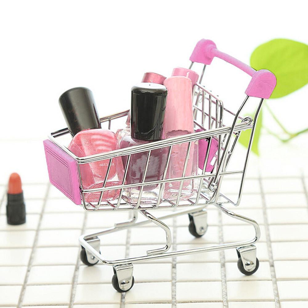 MINI Shopping Cart Kids Toy Creative Desktop Shelves Puff Storage Rack