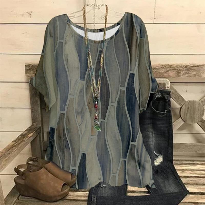 Большие размеры Женская 3D-печатная свободная футболка с длинными рукавами Модные женские рубашки