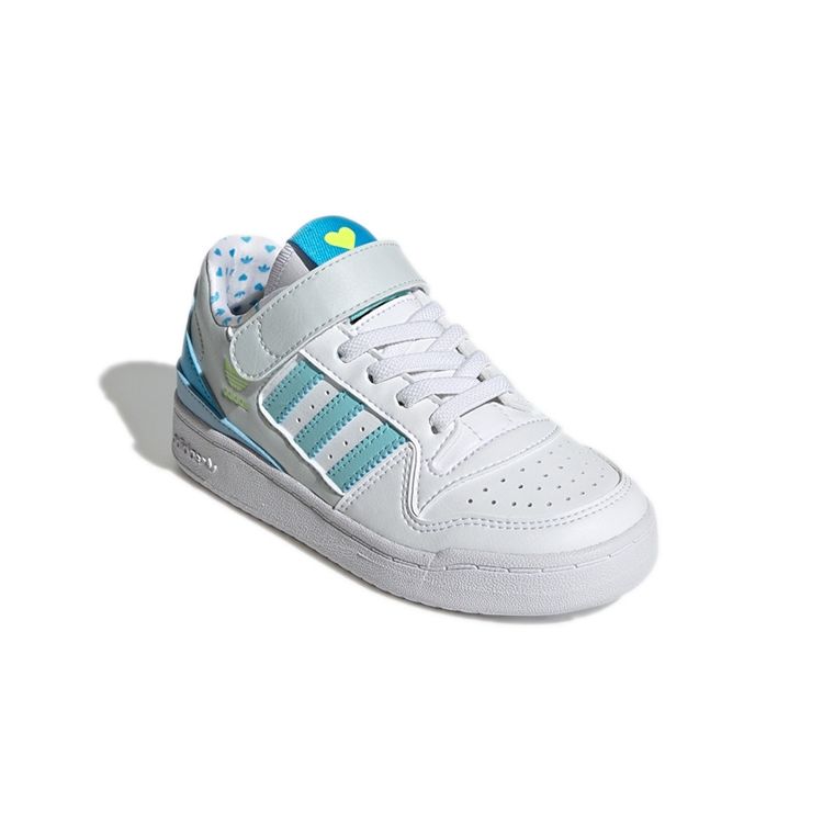 Adidas Forum Low Little Kid Детские кроссовки на День Святого Валентина White Cloud-White Sky-Rush GZ0800