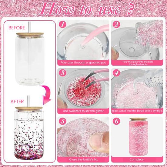 Снежный шар тамблер принадлежности набор DIY аксессуаров снежный тамблер стартовый набор с бутылочками с блестками бутылочки для выдавливания воронки пинцет