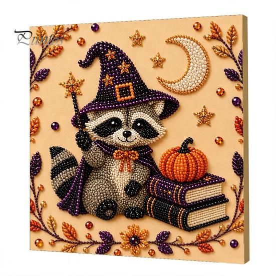 Pumpkin Wall Art Ghost Faux Pearl Kit, Halloween Painting DIY Autumn Home Decor 3D Spooky Skull Craft Kit for Adults Beginners, Fall Handmade