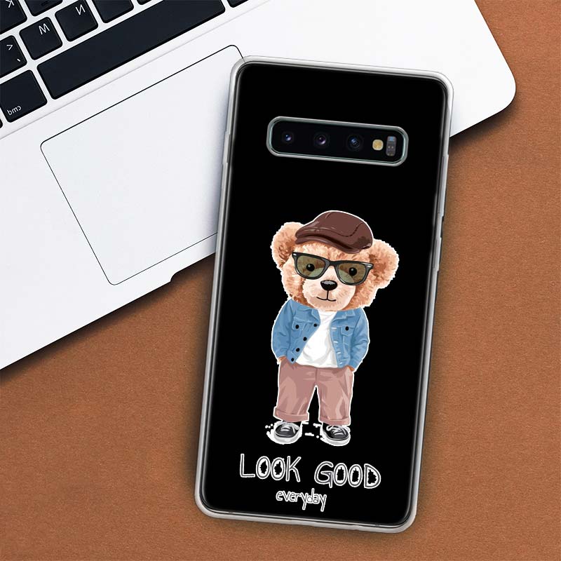 Модный брендовый чехол для телефона с медведем для Samsung Galaxy M21 M12 M31S M32 M51 M52 Note 20 Ulte 10 Plus 9 8 J4 J6 + J8 M11 F52 F62