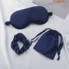 Silk-Like Eye Mask Set: Headband, Scrunchies, Bag - Perfect Wedding Favor & Outdoor Sleep Companion